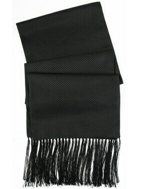 Men's Black Woven Twill Tuxedo Scarf